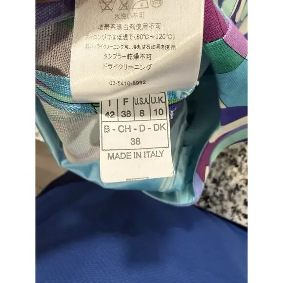 Emilio Pucci Multicolor Abstract Print Knee-Length Dress Multicolor Sz 8 Italy - Picture 7 of 7